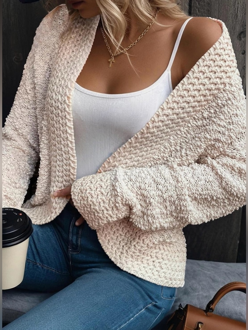 Dokotoo Women's 2026 Fashion Casual Open Front Long Sleeve Chunky Knit Cardigan.